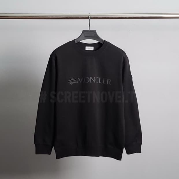 몽클 블랙 코튼 맨투맨