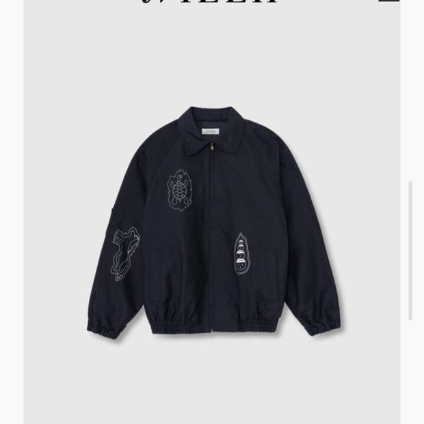 (새제품) NIEEH 니히 네이비 자켓 점퍼 프린팅