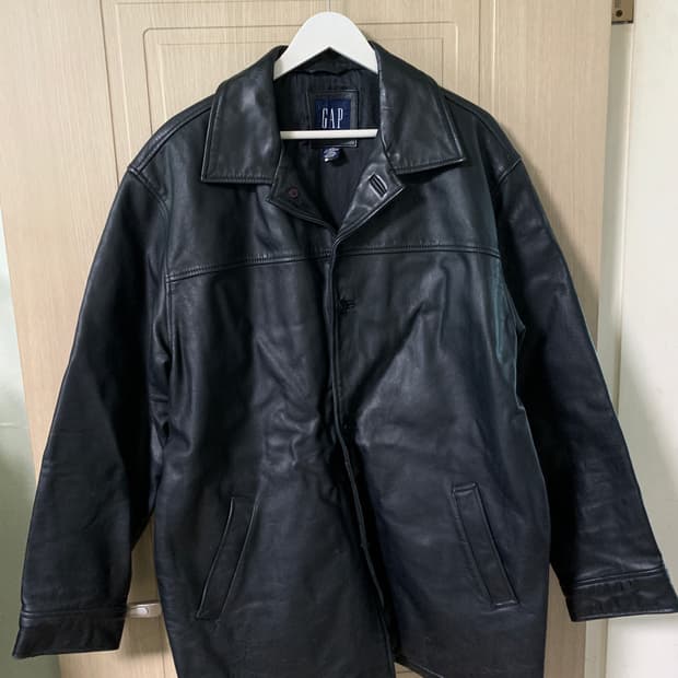 올드 갭 레더 가죽 카 코트 L 2000s 안주머니 4개 모델