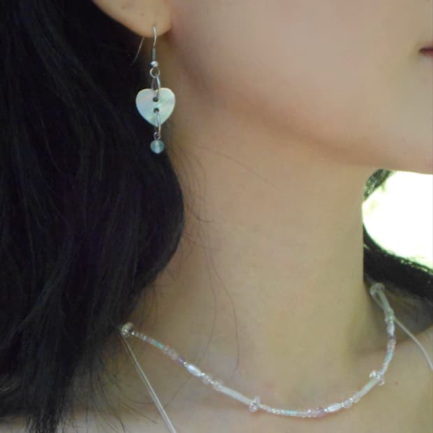 Pale Heart Earrings