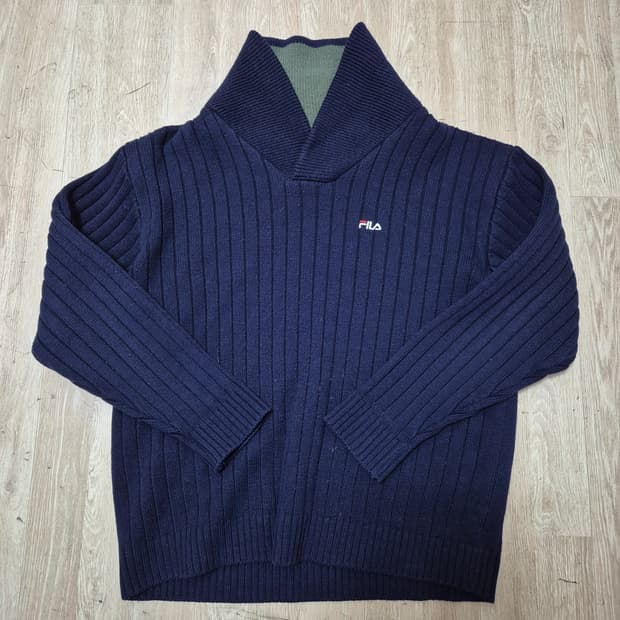 휠라 숄 카라 풀오버 골지 니트 XL(105)