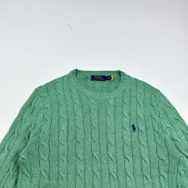폴로 랄프로렌 포니 클래식 와사비 케이블 니트 (S)