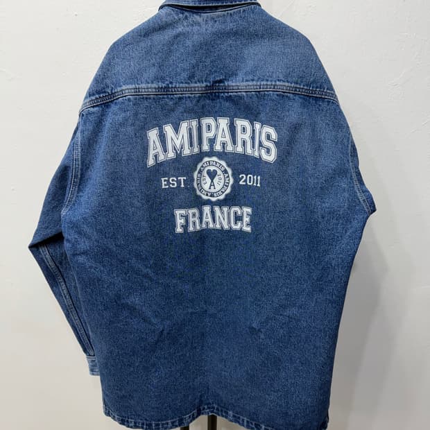 정품) 아미 남성 파리스 오버핏 데님 자켓 L