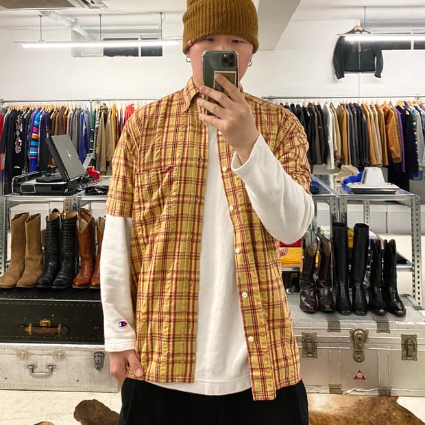 90's STUSSY seersucker shirts 올드 스투시 셔츠