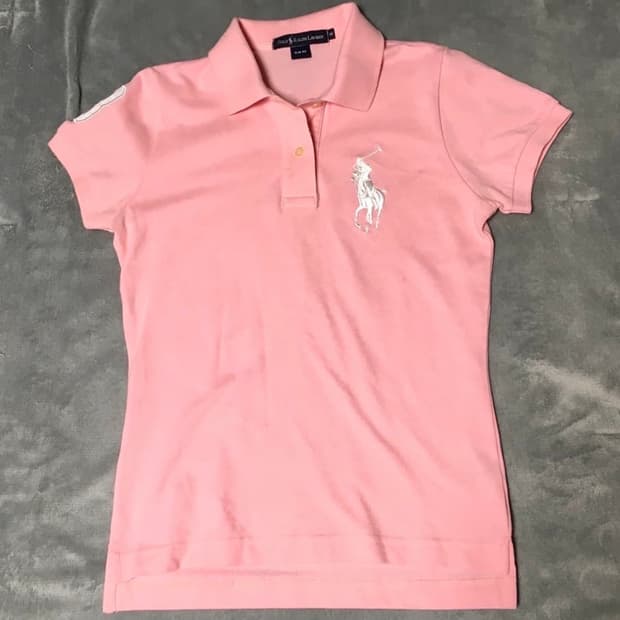 폴로 연핑크 카라 반팔