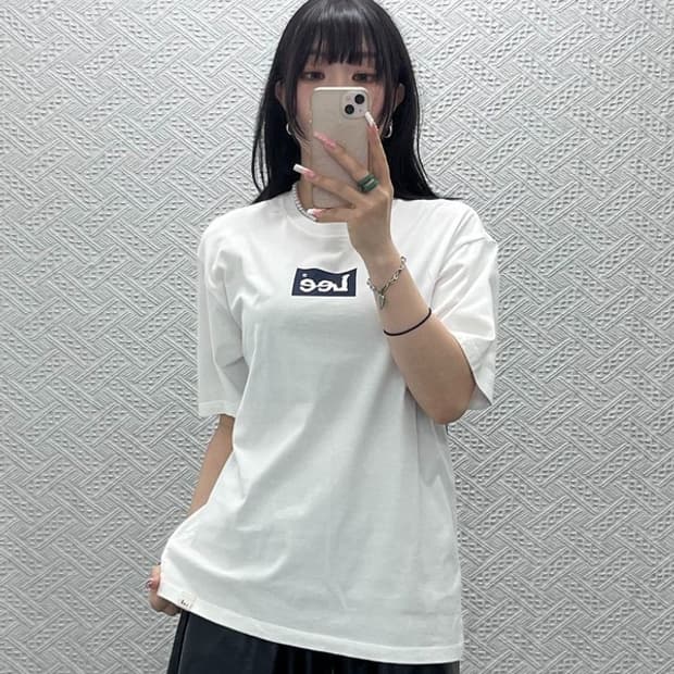 LEE 빈티지 모던 캐주얼 박스로고 반팔티 M C12475