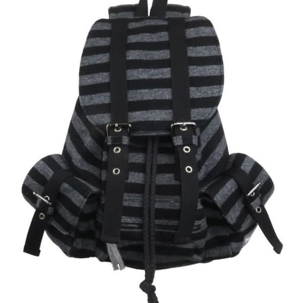탠스댄스 백팩 wool stripe backpack black 