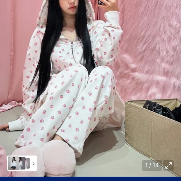 유희 플라워 패턴 후드집업