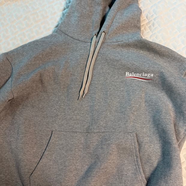 [ XL](급처) 발렌시아가 폴리티컬 캠페인 미디움 핏 후드 그레이