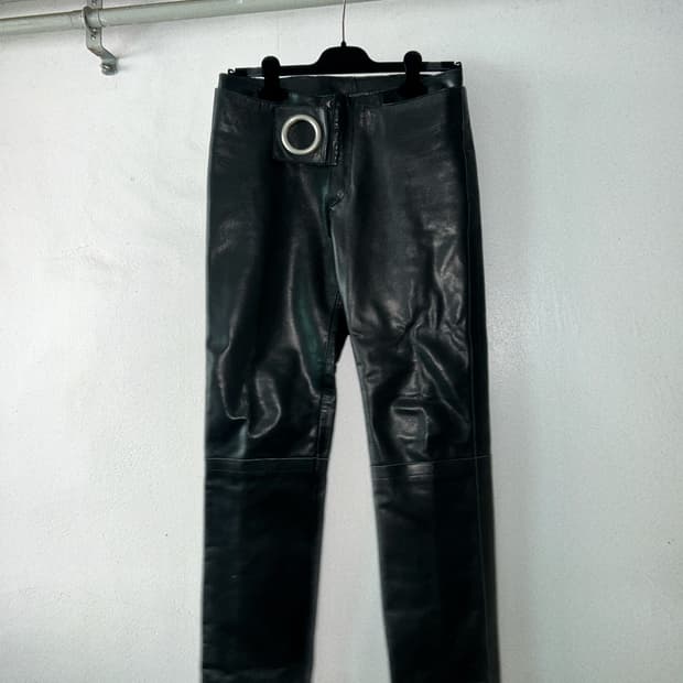 dirk bikkembergs 90’s 레더 트라우저