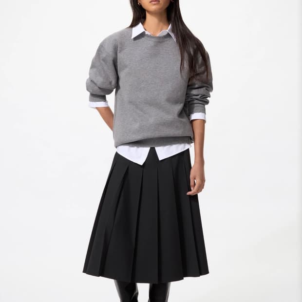 와이드플리츠미디스커트