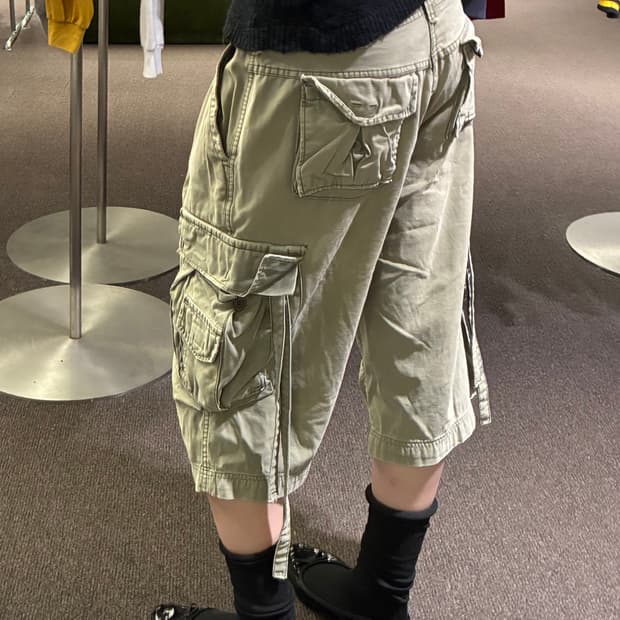 L)R&G 빈티지 카키 카고 쇼츠