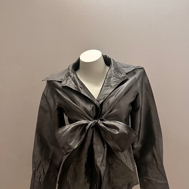 빈티지 새틴 차콜  타이 셔츠