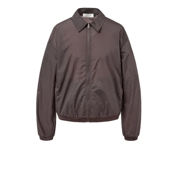 [L] 아모멘토 SHEER ZIP-UP SHIRTS 셔츠자켓 버건디