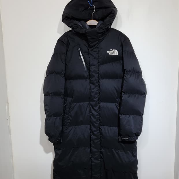 (L) 노스페이스 거위털 롱패딩 점퍼 블랙 구스다운 패딩코트 