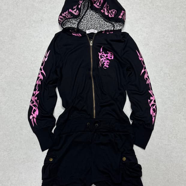 갸루펑크 후드집업 점프수트 숏츠 