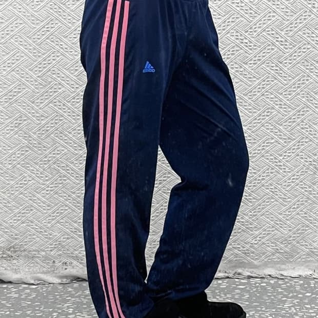 아디다스 레트로 Y2K 대장급 네이비핑크 트랙팬츠 M C08188
