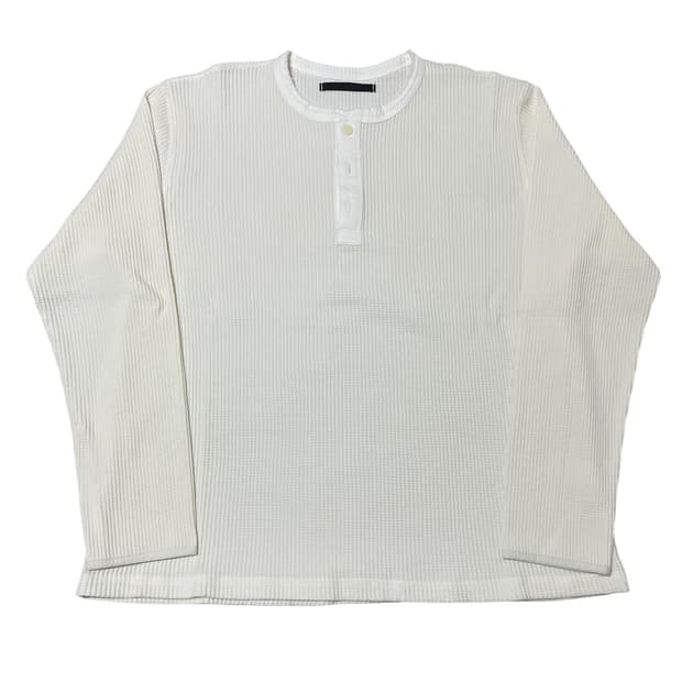 HTAE 90s Thermal Henley Neck Off White 3