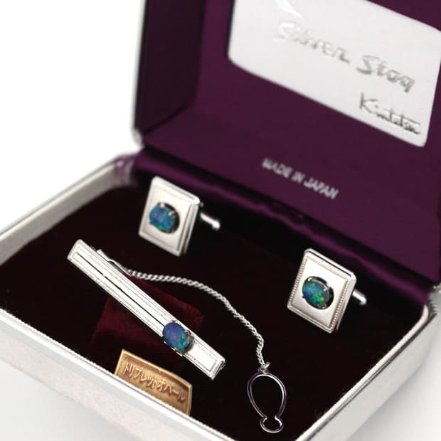 일제 A,A-등급 4.9cm 넥타이핀 커프스 세트