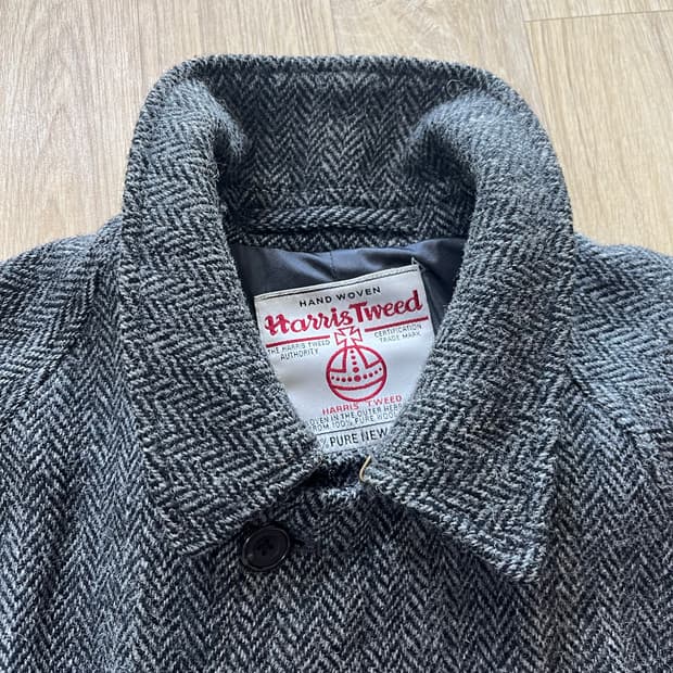 빔즈플러스 해리스트위드 헤링본 발마칸 코트 XL