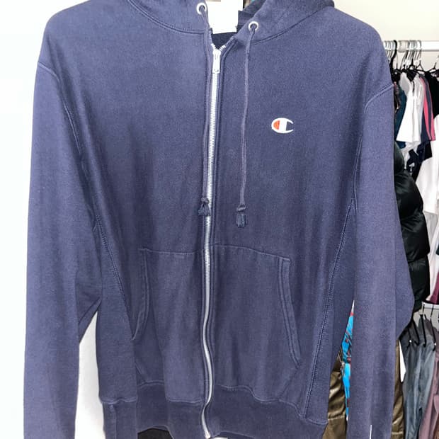 Champion 후드집업 네이비