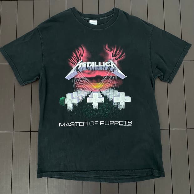 (L) 00s 메탈리카 master of puppets 밴드티 티셔츠