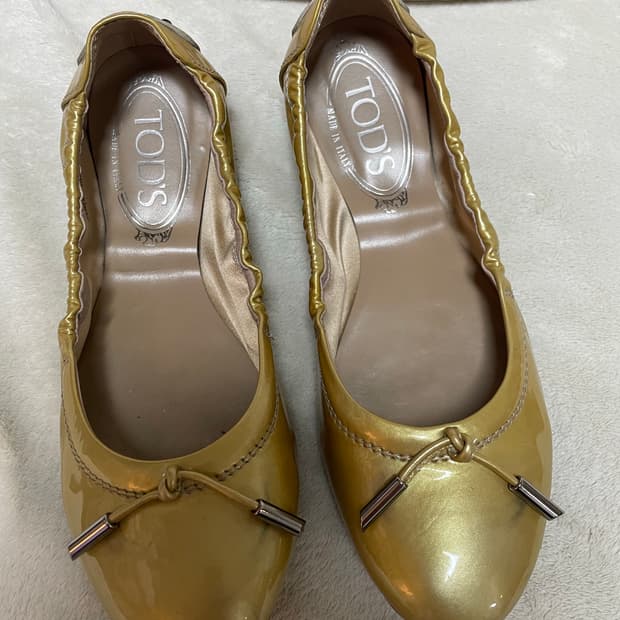 토즈 여성 플랫슈즈 골드 35½