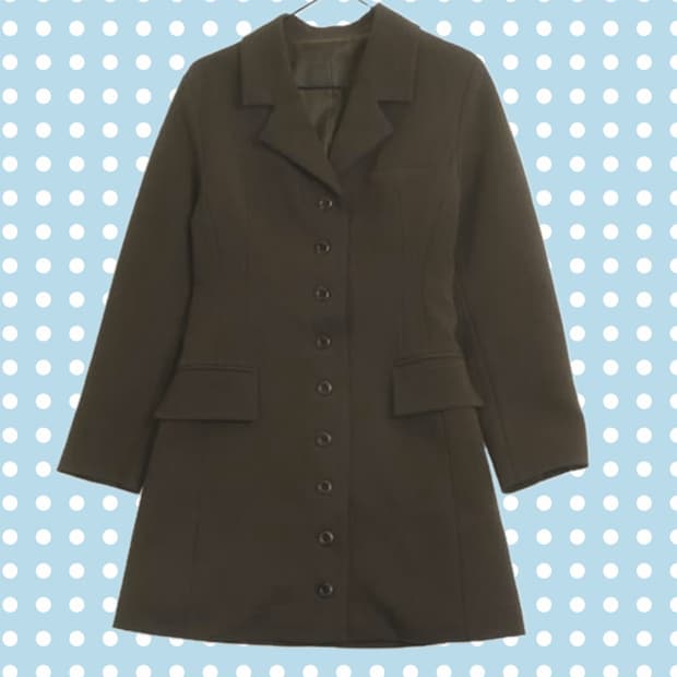 Grove 그로브 브라운 롱 버튼 자켓 코트 원피스