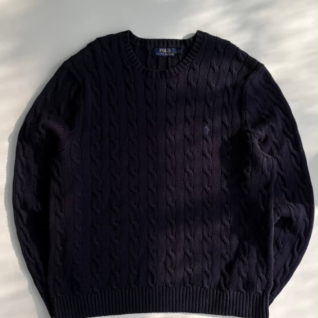 [XL] 폴로 랄프로렌 네이비 케이블 니트 스웨터