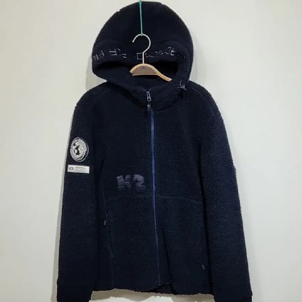 (95) K2 후리스 후드점퍼 네이비 케이투 뽀글이 플리스 자켓 