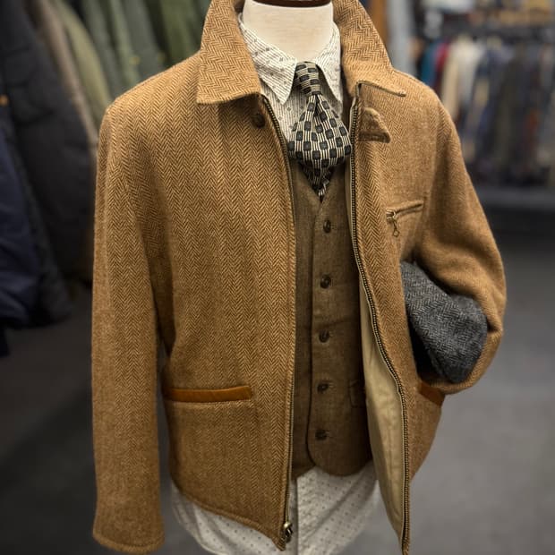 90s 폴로 랄프로렌 리버시블 헤링본 울 클래식 컨트리 헌팅 사파리 자켓