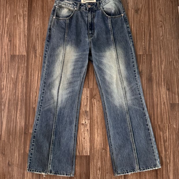 Insilence semi flare fit pant mid blue s