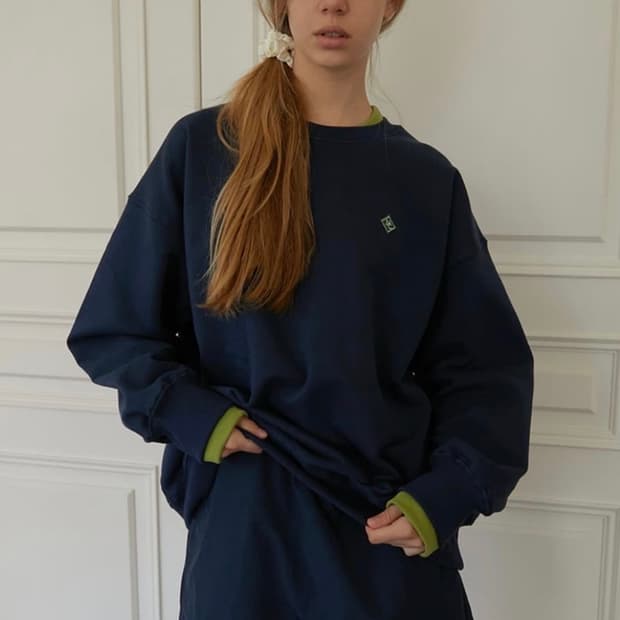 노컨텐츠 레이어드 맨투맨 Layered Sweatshirt _ Navy