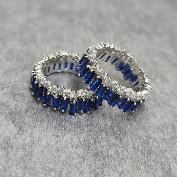 blue cubic ring