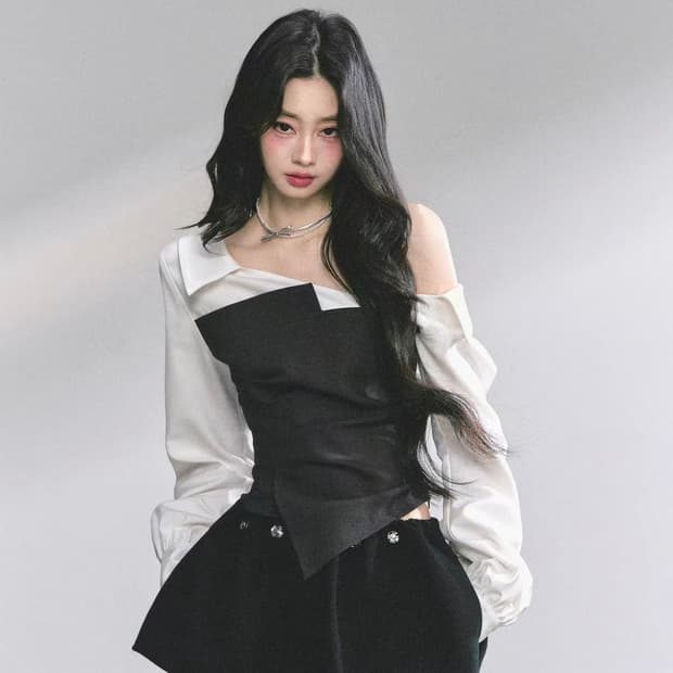 환승연애 홍지연 착용 Aomalm 뷔스티에 오프숄더 셔츠