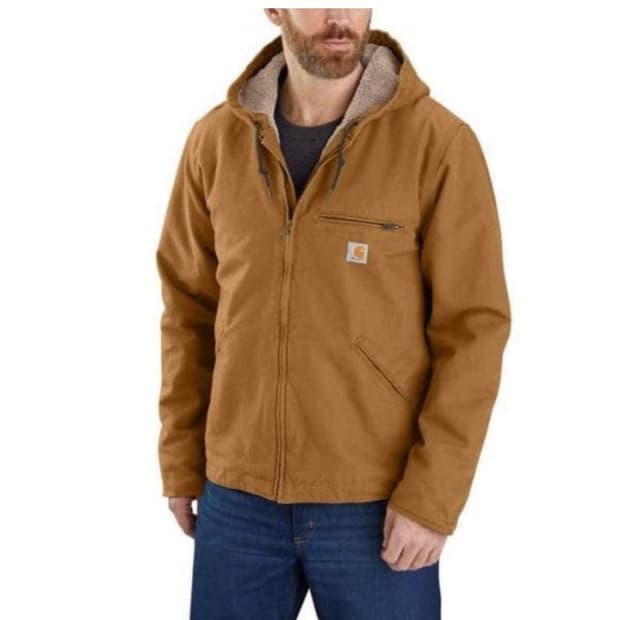 칼하트 셰르파 안감 자켓 릴렉스 핏 S사이즈 브라운
