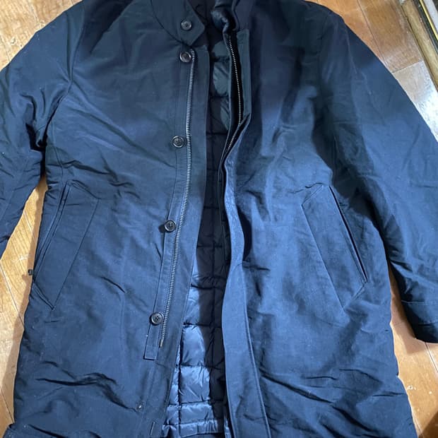 HAZZYS 남성 디테쳐블 구스다운 패딩 코트 110 블랙