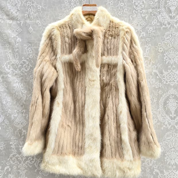 빈티지 천연 밍크 자켓