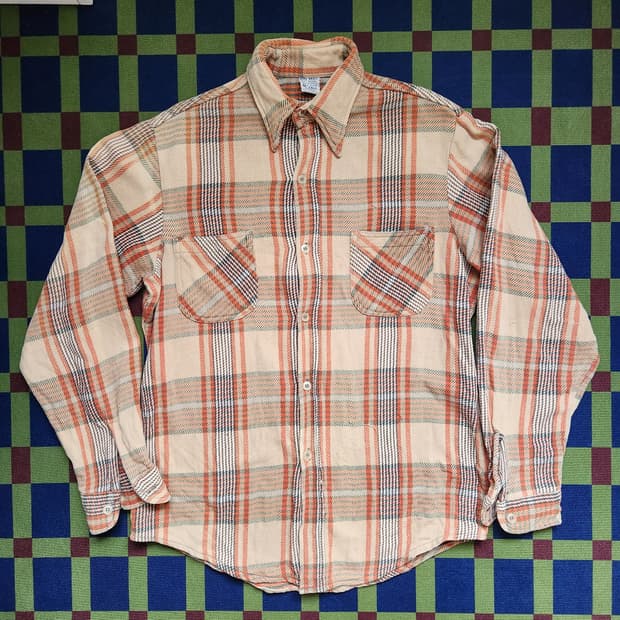 70s Big Mac 제이씨페니 체크 플란넬 워크셔츠