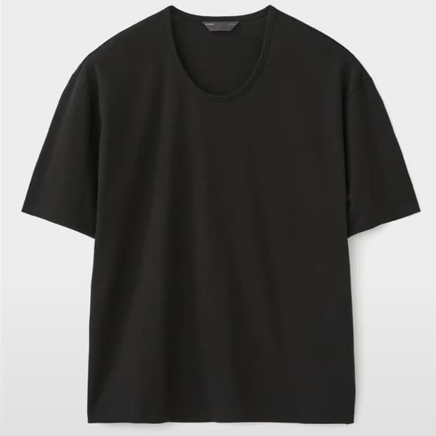 U넥 실켓 세미오버핏 티셔츠