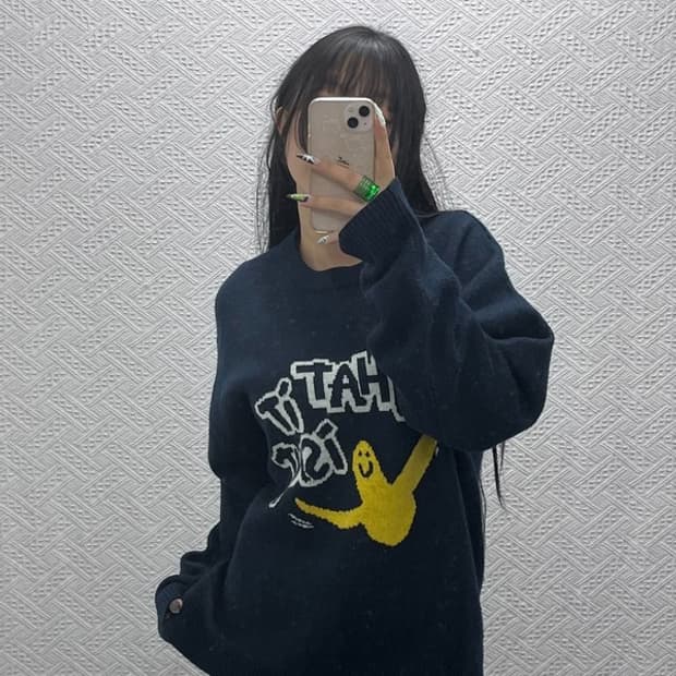 와릿이즌 올드스쿨 키치 오버핏 니트 S C08669