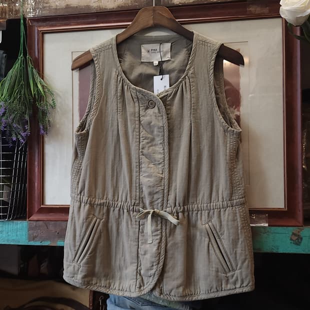 이자벨마랑 여성용 스트링 디테일 코튼 베스트 0