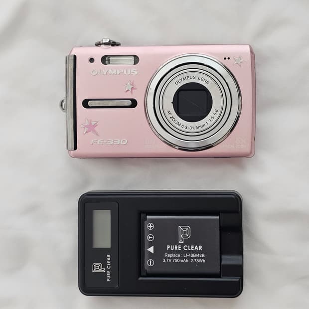 올림푸스 fe-330 핑크 빈티지 디카 디지털 카메라 연핑크