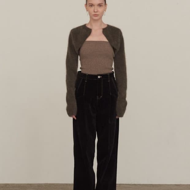 디이애그널 레이어드 튜브탑 볼레로 가디건