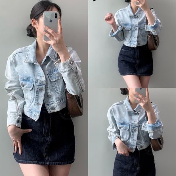 마쥬 데님 크롭 자켓