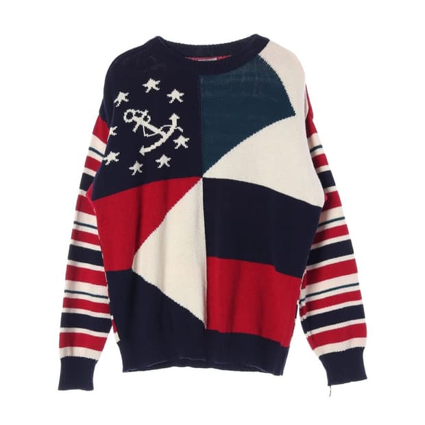 캠브리지 레트로 배색 니트 M