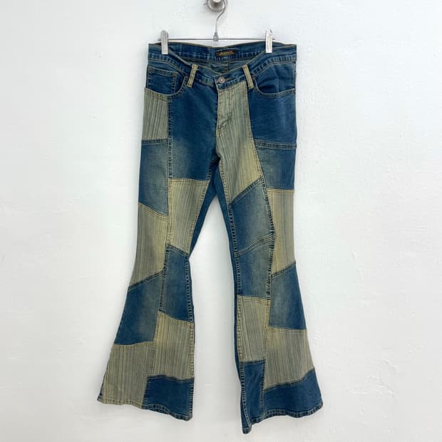 Patchwork denim pants 