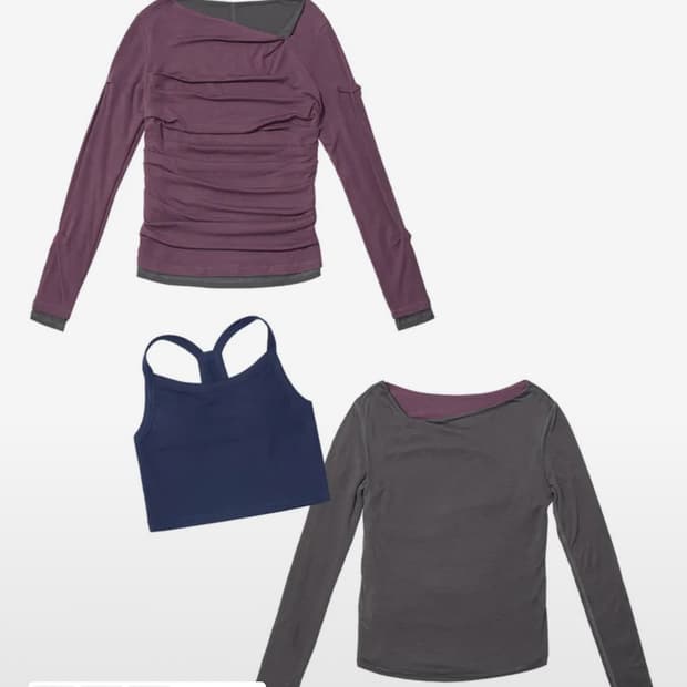 파르티멘토 우먼 더블 페이스드 핀턱 드레이프 탑 2PACK_플럼