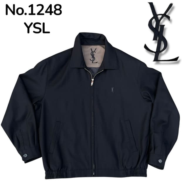 90s YSL 입생로랑 아카이브 블랙 모 자켓 블루종 105