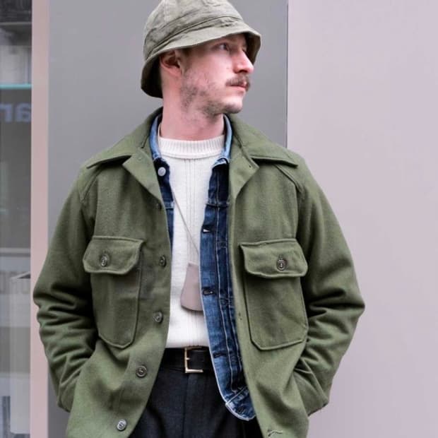 50s US army 미군 한국전쟁 OG-108 울 필드 셔츠 (M)